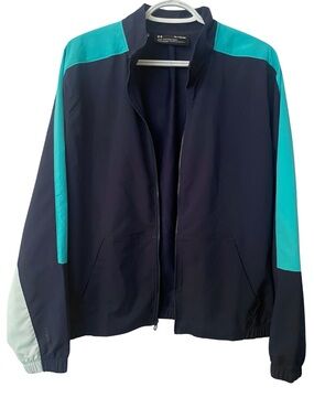 UA Storm Windstrike Colorblock Jacket Navy/Teal/Mint - Size XL